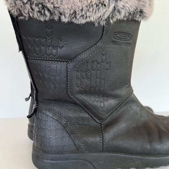 Keen Fremont Zip Waterproof Insulated Winter Boot Black Leather & Faux Fur, 6.5 - Picture 2 of 15